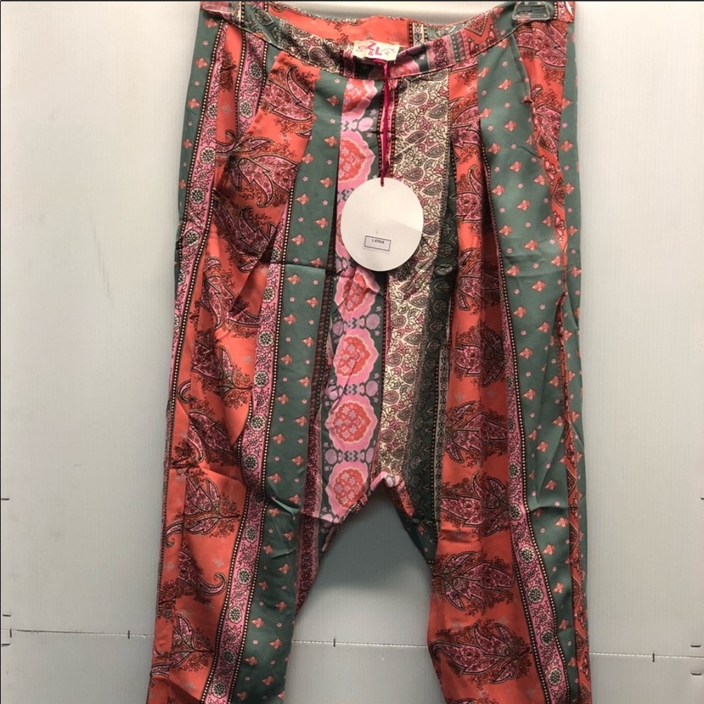Z&L Paisley Light Weight Pink Harem Pants Size S L - Picture 5 of 10